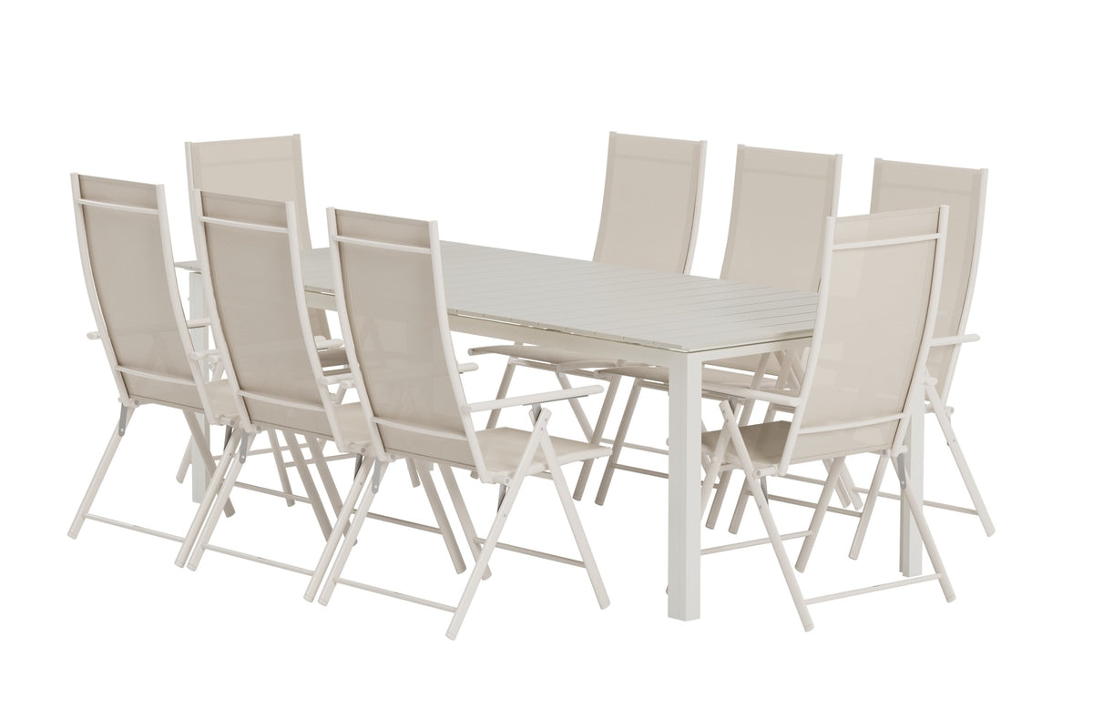Venture Design Levanzo & Levels Positionsstolar 2-pack Beige + Rektangulära Matbord 229 × 100 Beige