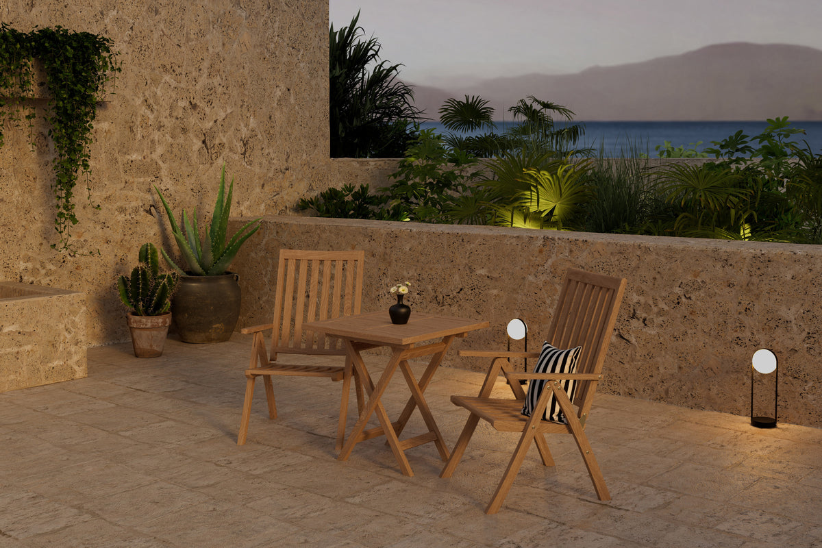 Venture Design Kenya Positionsstolar Natur + Cafebord 70 x 70 x 75 Natur