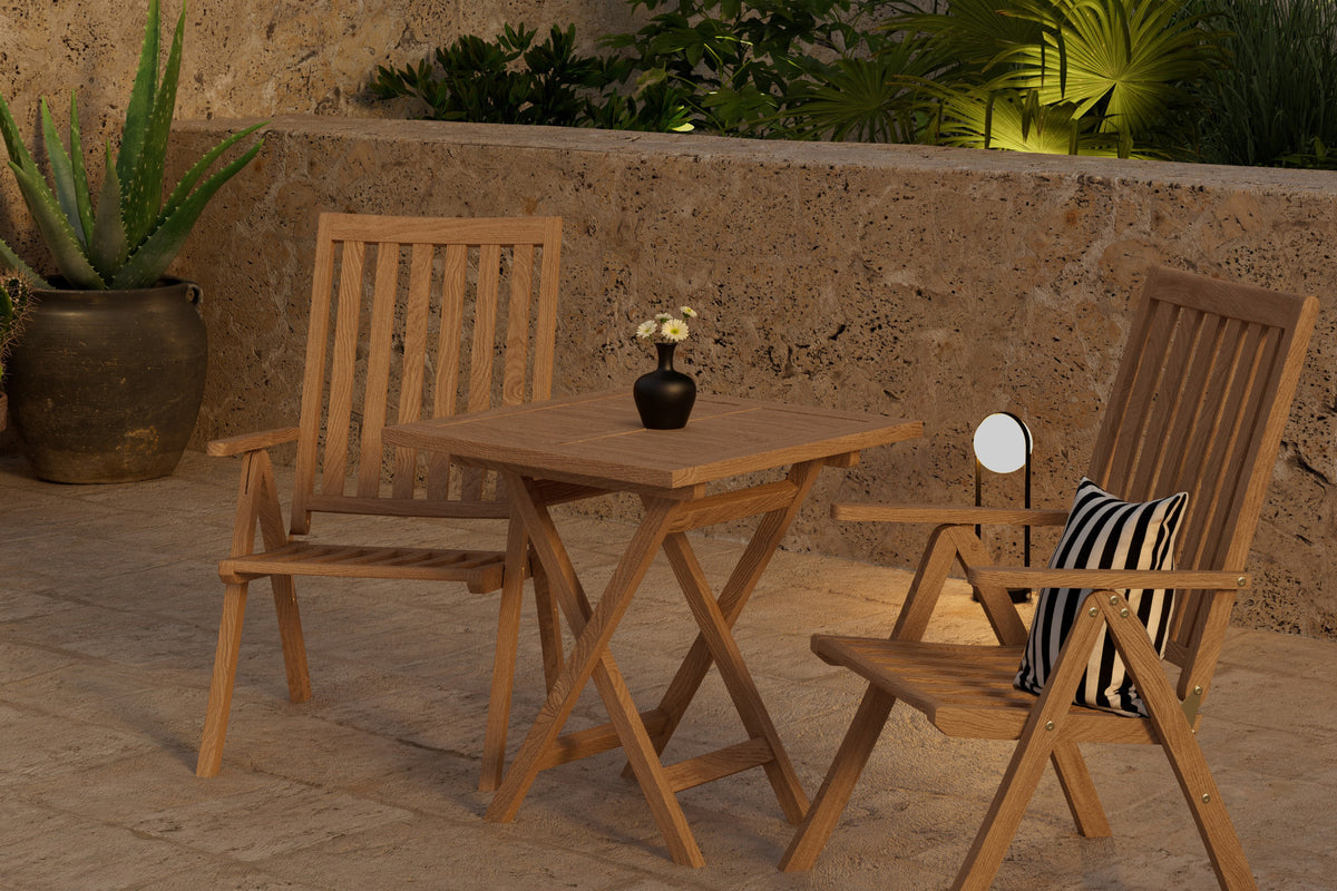 Venture Design Kenya Positionsstolar Natur + Cafebord 70 x 70 x 75 Natur