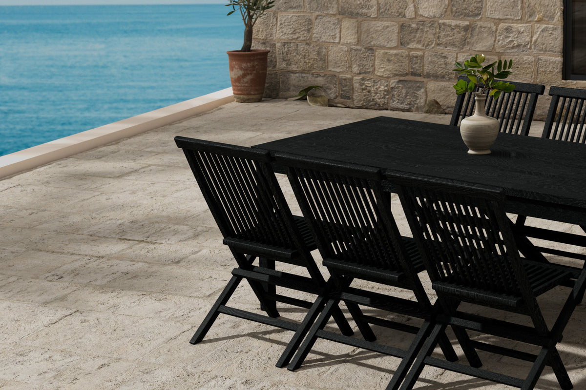 Venture Design Kenya Rektangulära Matbord 180 x 90 Svart + Matstolar 2-pack Svart