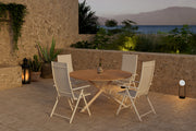 Venture Design Levanzo & Mexico Positionsstolar 2-pack Beige + Runda Matbord Ø140 Natur