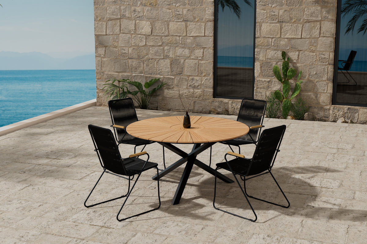 Venture Design Mexico & Bois Runda Matbord ⌀140 Svart + Matstolar 2-pack Svart