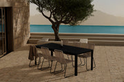 Venture Design Lindos & Mirko Matstolar 2-pack Brun + Rektangulära Matbord 205 x 90 Svart