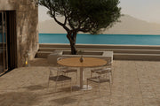 Venture Design Alfons & Croft Matstolar Beige + Runda Matbord Ø120 Beige