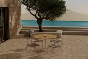 Venture Design San Vito & Alfons Runda Matbord ⌀120 Beige + Matstolar Beige