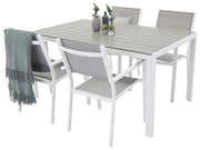 Venture Design Break Table 150*90 - White/Grey, Copacabana Stacking Chair - White/Grey_4