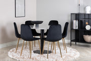 Venture Design Estelle & Polar Matbord ⌀106 + Matstolar Svart