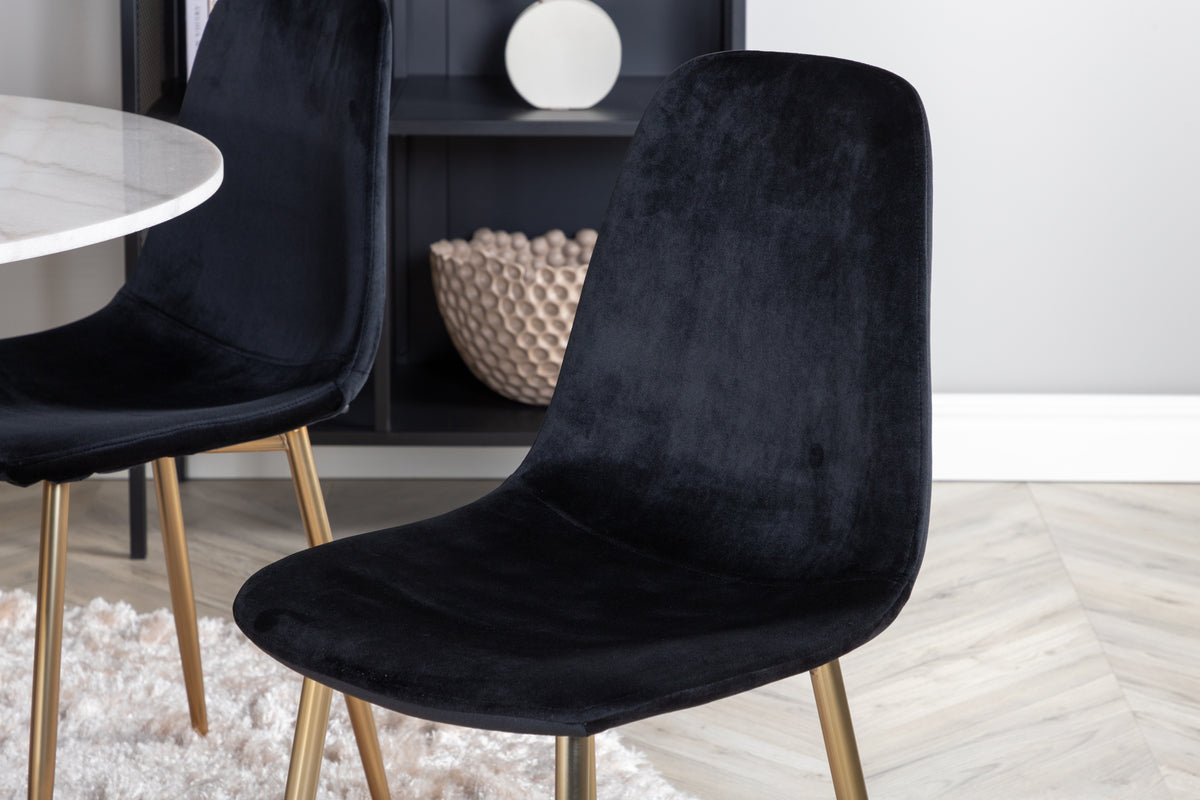 Venture Design Estelle & Polar Matbord ⌀106 + Matstolar Svart