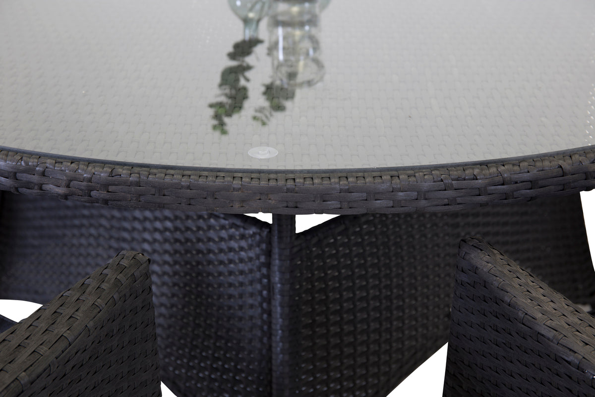 Venture Design Volta & Malin Runda Matbord ⌀150 Svart + Matstolar 2-pack Svart
